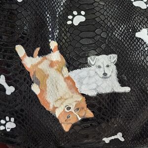 SOLD-CUSTOMIZED Michael Kors Black Dog Print Bag